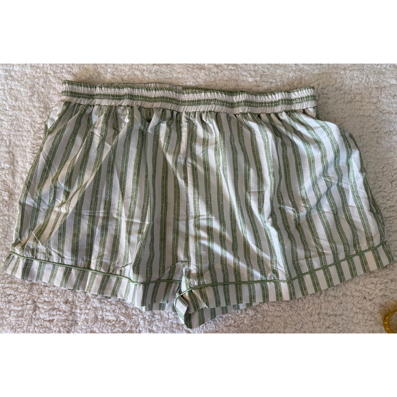Princess Polly Striped Pajama Shorts Set Size 16 Green and White - Picture 7 of 11